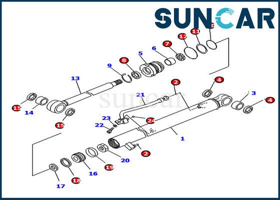 PC18MR-2 Servis Kiti Parçaları Komatsu Ekskavatör 707-98-05660 Kol Silindir Conta Takımı