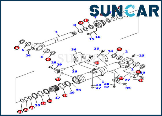 Yedek Parça 707-99-37290 Kova Silindir Conta Kiti PC160LC-7 Komatsu Hidrolik Conta Kiti
