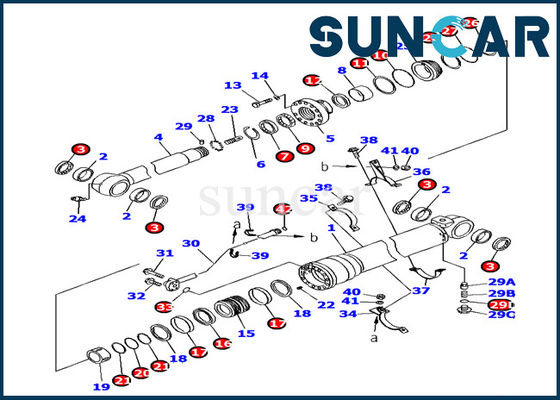 Hidrolik Kol Silindir Sızdırmazlık Kiti 707-99-46320 Komatsu PC160LC-7 Yedek Conta Kitleri