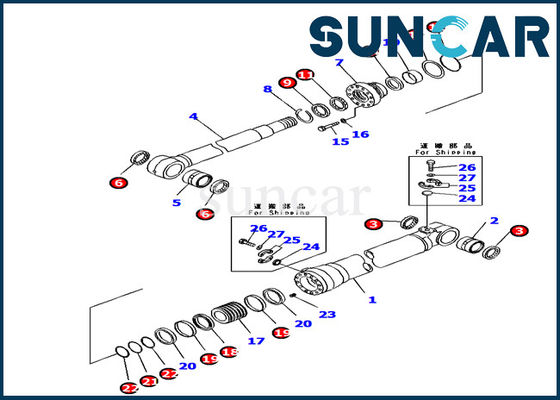 707-99-66310 Bom Komatsu PC160LC-7K Ekskavatör Kauçuk Tamir Takımı için Silindir Conta Kitini Ayarlayın
