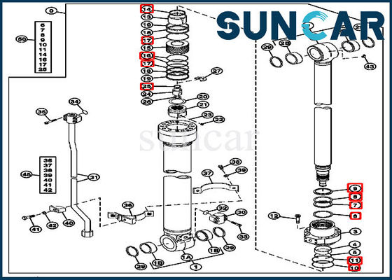 4483194 Kol Silindir Conta Kiti Ekskavatör 180 John Deere İş Makinaları Modellerine Uyar