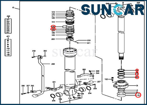 Kova Conta Kiti 4467381 Hidrolik Silindir Servis Kitleri Deere Parçalarına Uygulanabilir 180 160C