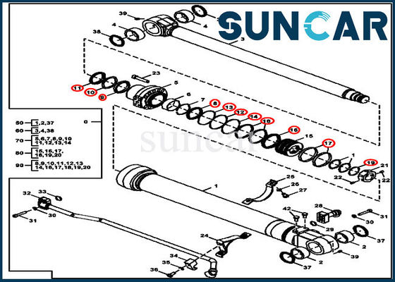 Silindir Tamir Conta Kiti FYA00012901 135G 130G Ekskavatör John Deere için Kepçe Sızdırmazlık Kiti