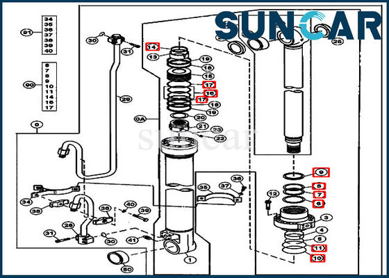 4662884 2154D 200LC JOHN DEERE Modelleri Ekipman Bom Silindir Conta Tamir Takımları