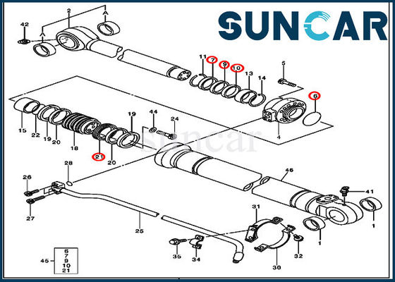 4485614 Kepçe Silindir Bileşenleri için Hidrolik Tamir Conta Takımı Deere Parçaları 230CLC