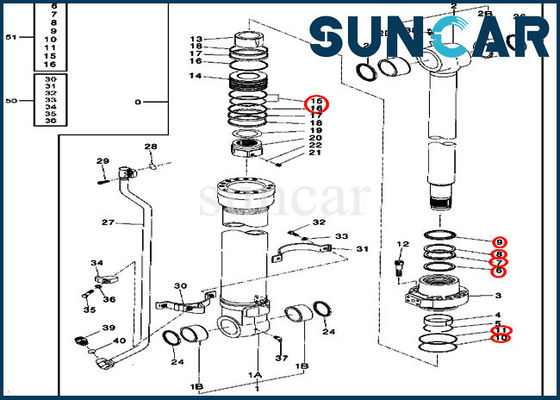 4627361 Ekskavatör Kovası Silindir Sızdırmazlık Kiti 2554 230CLC John Deere Yağ Keçesi Kitleri
