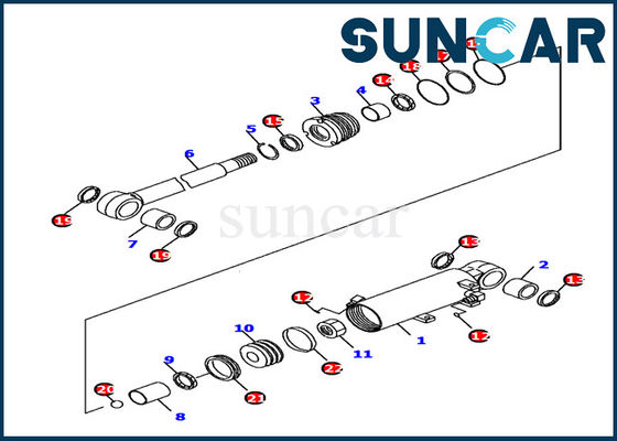 707-98-12790 Komatsu ekskavatör PC16R-3 için Bıçak Silindir Sızdırmazlık Kiti Silindir Servis Kiti