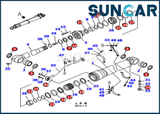 707-98-48610 Komatsu Ekskavatör Conta Kitleri PC180 PC200 PC210 için Kol Silindiri Tamir Conta Kiti