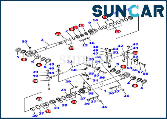 Komatsu PC1800-6 Kova Silindir Conta Takımı 707-99-77180 Ekskavatör Servis Takımı İç Tamir Takımı