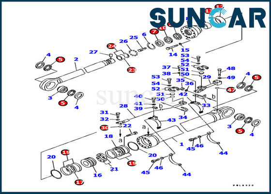 Ekskavatör Parçaları 707-99-85310 Komatsu PC1800-6 için Kol Silindiri Tamir Takımı Sızdırmazlık Kiti