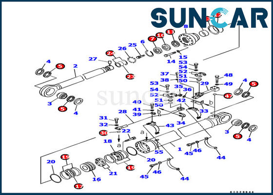 Komatsu Kol silindir Conta Kiti 707-99-85330 Silindir Tamir Conta Takımı ekskavatör PC1800-6 için Uyar