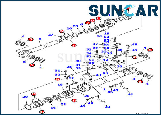 707-99-85340 Komatsu Model PC1800-6 için Kol Silindir Sızdırmazlık Kiti Ekskavatör Servis Kitleri