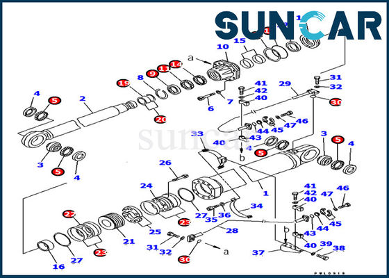 Komatsu Ekskavatör 707-99-87710 Bom Hidrolik Silindir Tamir Takımları Yağ Keçesi Kitleri PC1800-6'ya Uyar