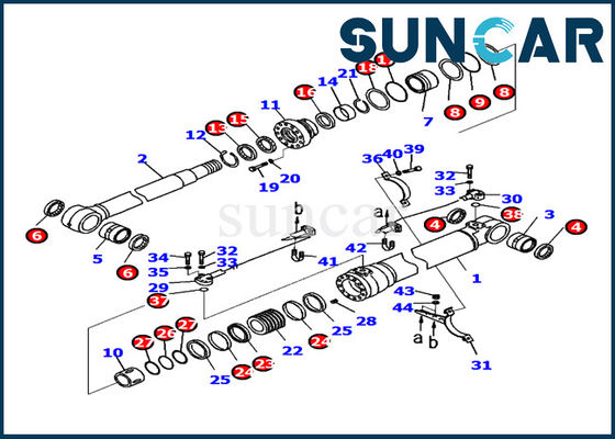 721-98-00250 Ekskavatör PC220LC-8 Komatsu iç parçalar Bom silindiri Tamir Conta Takımı