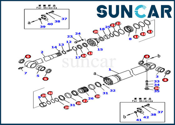 721-98-00260 ARM Silindir Conta Takımı Komatsu Ekskavatör PC240LC-11 hidrolik İç Tamir Takımı