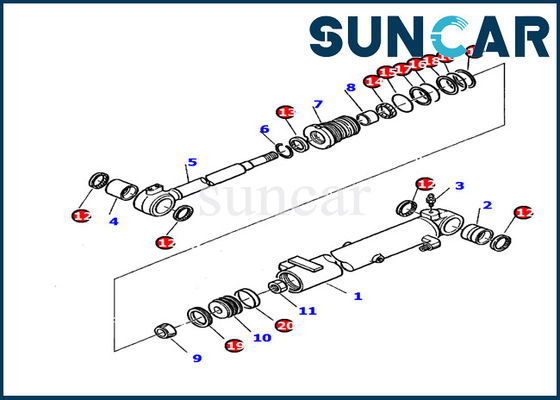 878000391 Ekskavatör bom Silindir Conta Takımı Komatsu PC20-7 Tamir Takımına Uyar hidrolik silindir