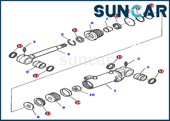 878000393 Bıçak Silindir Conta Kitleri PC20-7 Komatsu Ekskavatör Hidrolik Silindir Takma İç Parçaları
