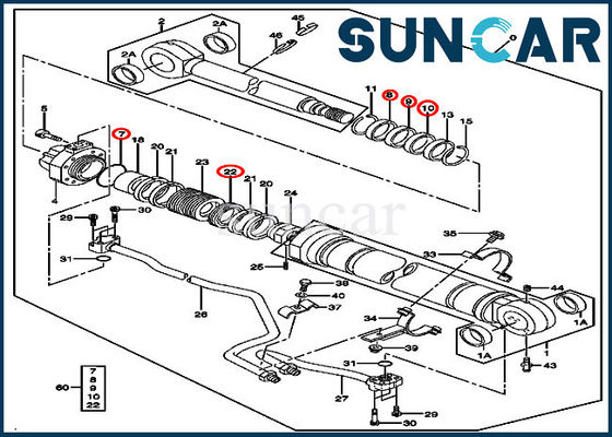 4485615 Bom Contası Tamir Takımları 270C LC John Deere Ekskavatör LH/RH Silindirine Uyar