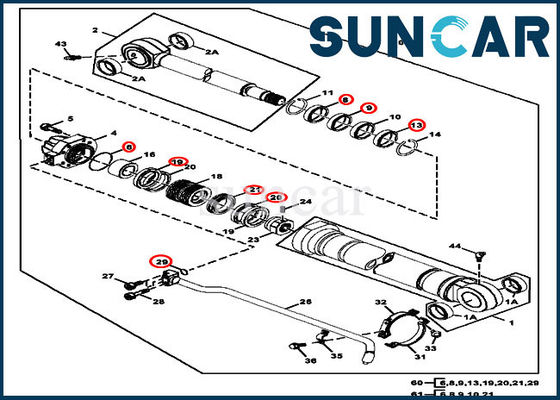 JOHN DEERE Kova Silindir Kitleri AT264439 270CLC 270LC Ekskavatör Ekipmanları için Hidrolik Conta Kiti