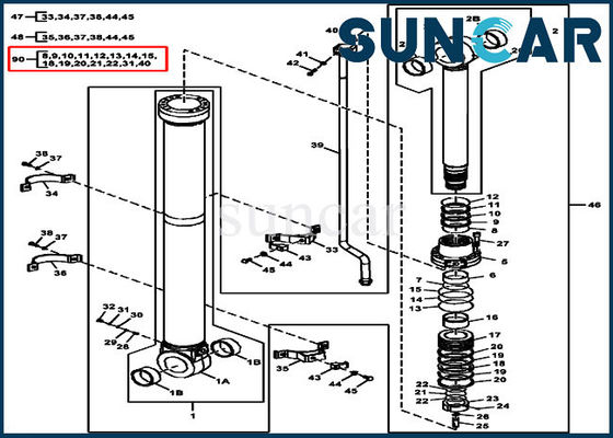 FYA00008675 John Deere Kol Silindir Conta Kiti ISO9001 290GLC 270DLC Conta Kiti