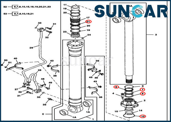 Silindir Servis Kitleri 9180581 Bom LH/RH 330LCR için Conta Tamir Takımı JOHN DEERE