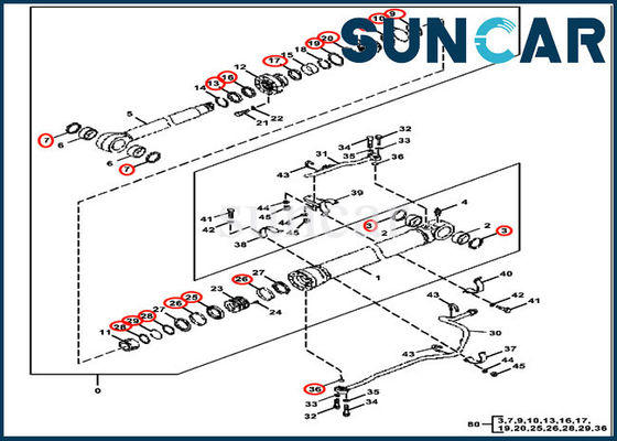 Bom Sızdırmazlık Kiti 4640107 Conta Kitleri Sol Sağ Silindir John Deere Ekskavatör 370C 3554'e Uyar