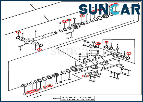 Kova Conta Kitleri 4640108 370C 3554 John Deere için Silindir Conta Değiştirme Kiti