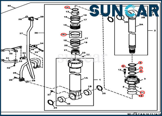 4S00783 JOHN DEERE Bom Tamir Sızdırmazlık Kiti Silindir Bileşenleri 380GLC 350GLC Ekskavatöre Uyar