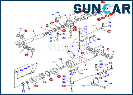 Komatsu Ekskavatör Conta Kitleri 707-99-87600 Model PC1600-1 hidrolik için Bom Silindiri Tamir Contası Kiti