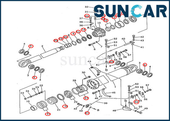 707-99-87660 Komatsu Ekskavatör 2. Bom Silindir Conta Takımı PC1600-1 Hidrolik Silindir İç Parçaları