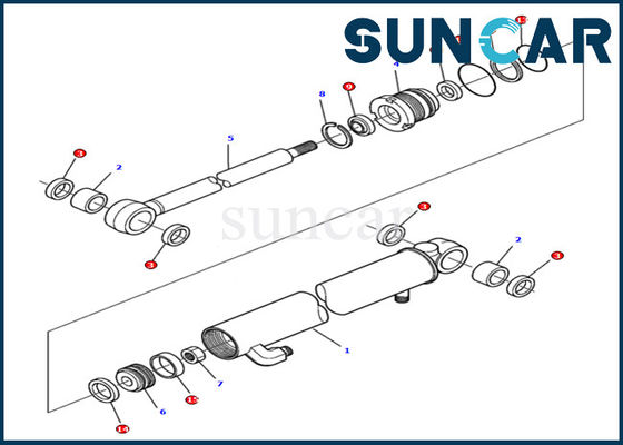 878000501 DELUXE Kol Silindir Sızdırmazlık Kiti Komatsu Ekskavatör PC15R-8 Hidrolik İç Parçalar