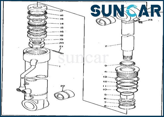 0265107 Stabilizatör Silindir Takımı 495D 595 Deere Conta Tamir Takımı Ekskavatör Hidrolik Conta Takımı