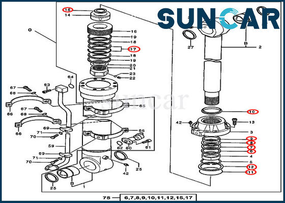 Kepçe Tamir Takımları 4652906 Silindir Sızdırmazlık Kiti Deere 670GLC 600C LC Ekskavatöre Uyar