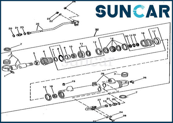 RE15905 Yedek Bom Silindir Conta Takımı 690B 690C JOHN DEERE Modellerine Uyar