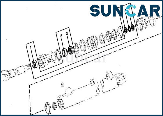 Ekskavatör RE17342 Yedek Bom Silindiri Tamir Takımı 690B John Deere Conta Takımları