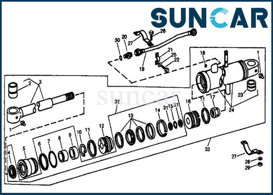 690 693B John Deere için RE12314 Ekskavatör Yedek Kalabalık Silindir Servis Kiti