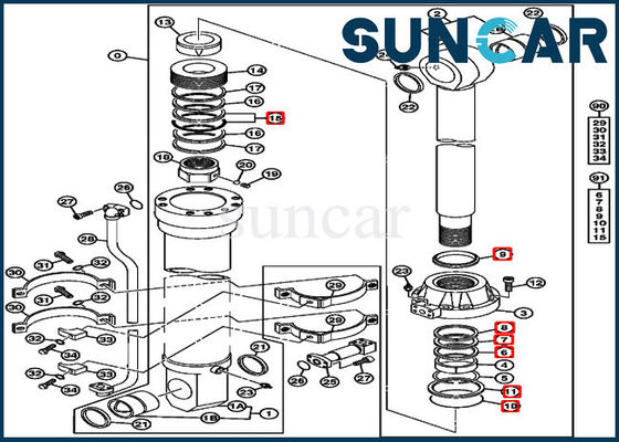 4653863 Kova Değiştirme Servis Kiti Silindir Conta Kiti 850DLC 870GLC Deere'a Uyar