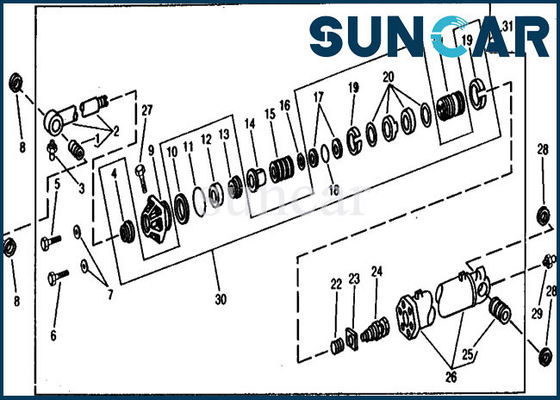 AR105677 Kepçe Conta Takımı 890A John Deere için Hidrolik Silindir Tamir Takımları
