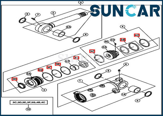 JOHN DEERE 4656428 Bıçak Conta Takımı 27D Ekskavatör Modelleri İçin Hidrolik Silindir Tamir Takımları