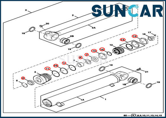 Kol Conta Takımı FYD00003882 Silindir Tamir Takımları 17D Ekskavatör JOHN DEERE Parçalarına Uyar