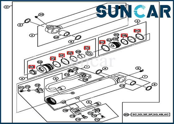 4667454 Kova Silindir Conta Kiti 17D John Deere Hidrolik Değiştirme Kitleri