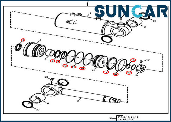 FYD00000075 Bıçak Kaldırma Conta Takımı John Deere 50D 50G Hidrolik Silindir Servis Kitleri