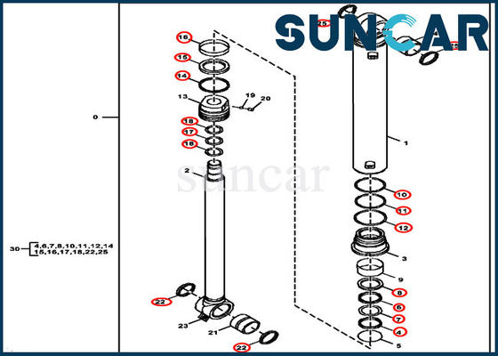 60G Deere Sızdırmazlık Kiti FYD00003234 Bom Dönüşlü Hidrolik Silindir Servis Kiti