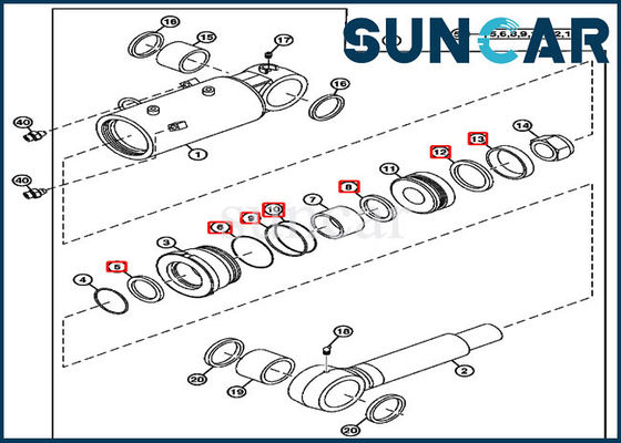 4687562 Bıçak Silindir Conta Takımı John Deere Conta Tamir Takımı 70.00*120.00 CYL'ye Uyar