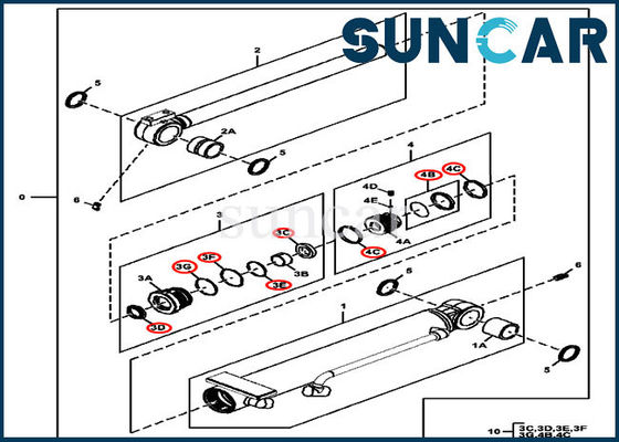 Bıçak Açısı Hidrolik Silindir 4614062 Yağ Keçesi Kiti 60D 60G John Deere Makine Sızdırmazlığı İçin Uyar