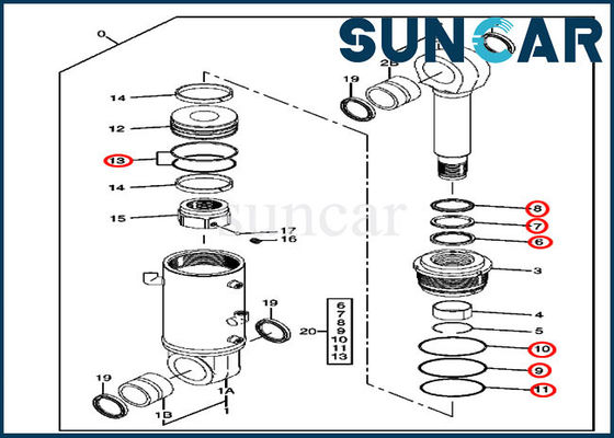4465736 Bıçak Silindir Conta Takımı 80C John Deere Hidrolik Tamir Takımlarına Uyar