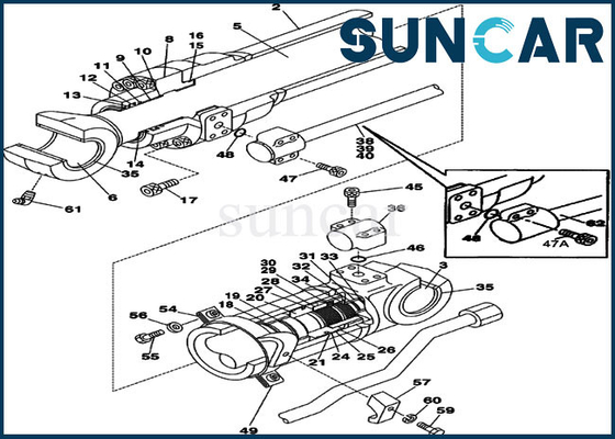 LZ00446 Kol Contası Tamir Takımı Ekskavatör CASE CX225SR CX210 için Hidrolik Silindir Yağ Sızdırmazlık Kiti