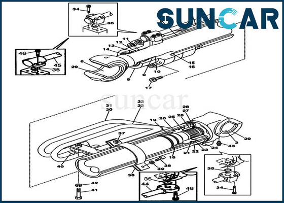 CX290 CASE LZ00499 Bom Silindiri Değiştirme Kiti Ekskavatör OEM Conta Kiti