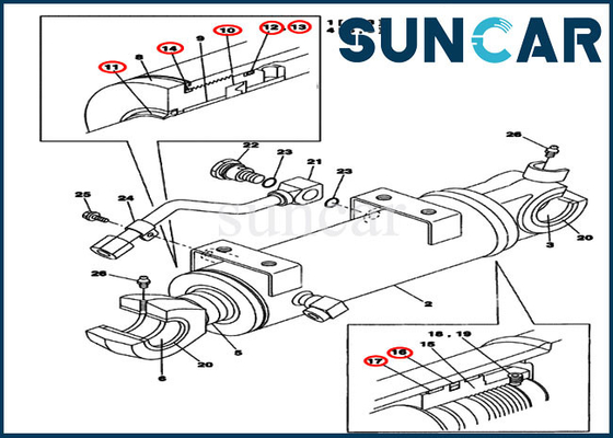 Sızdırmazlık Kiti LZ00474 Ağır Ekipmanlar İçin Dozer Bıçağı Silindir Tamir Takımları CX75SR CX80 Kasa