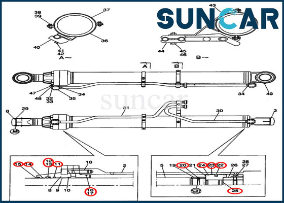 LZ00312 Bom Silindir Conta Kiti Hidrolik Yeniden Oluşturma Kiti Kasaya Uyar CX800 Makine Contası